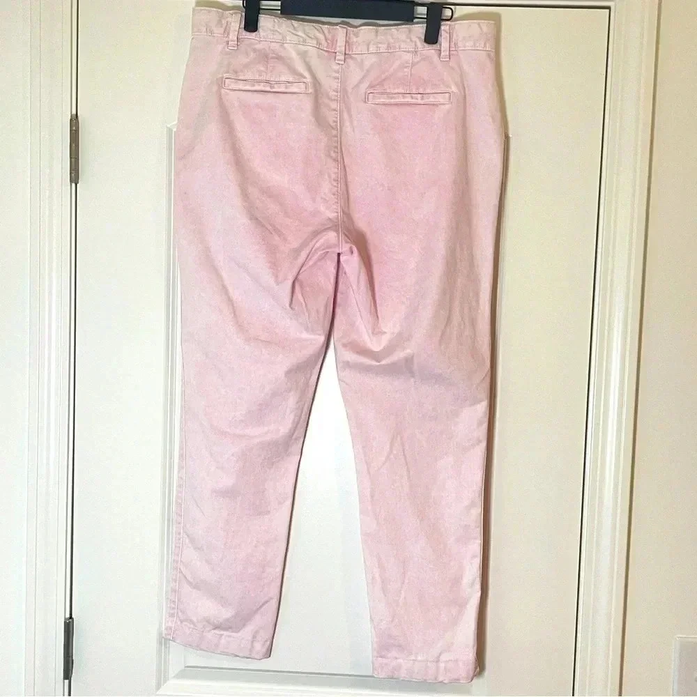 Gap Pink & White Girlfriend Chino Pants - Size 10 - Picture 2 of 5